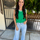 Vanessa Crochet Tank- Green & White