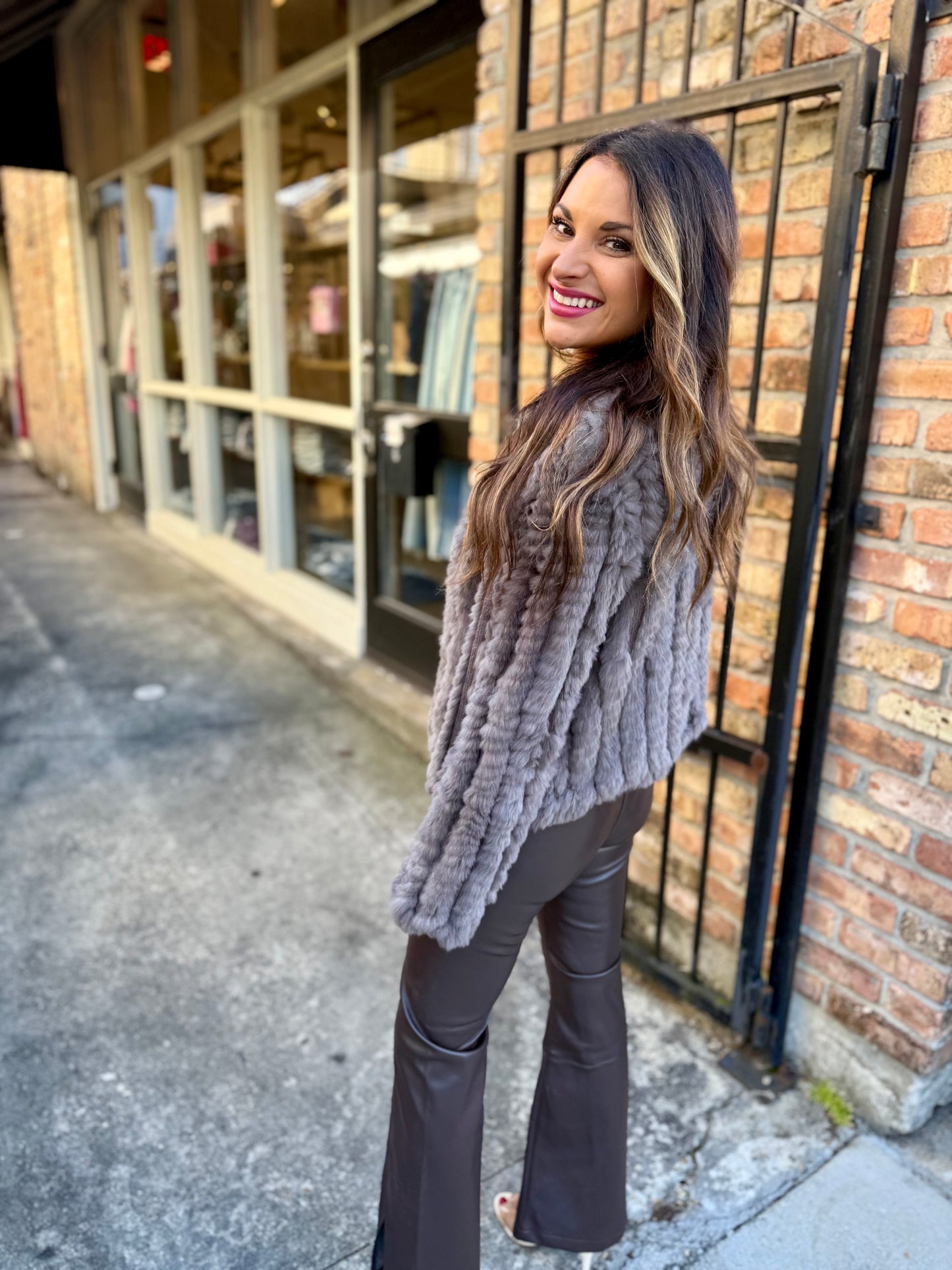 Rosa Fur Jacket- Mushroom