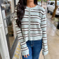 Z Supply Madina Stripe Cardigan- Aqua