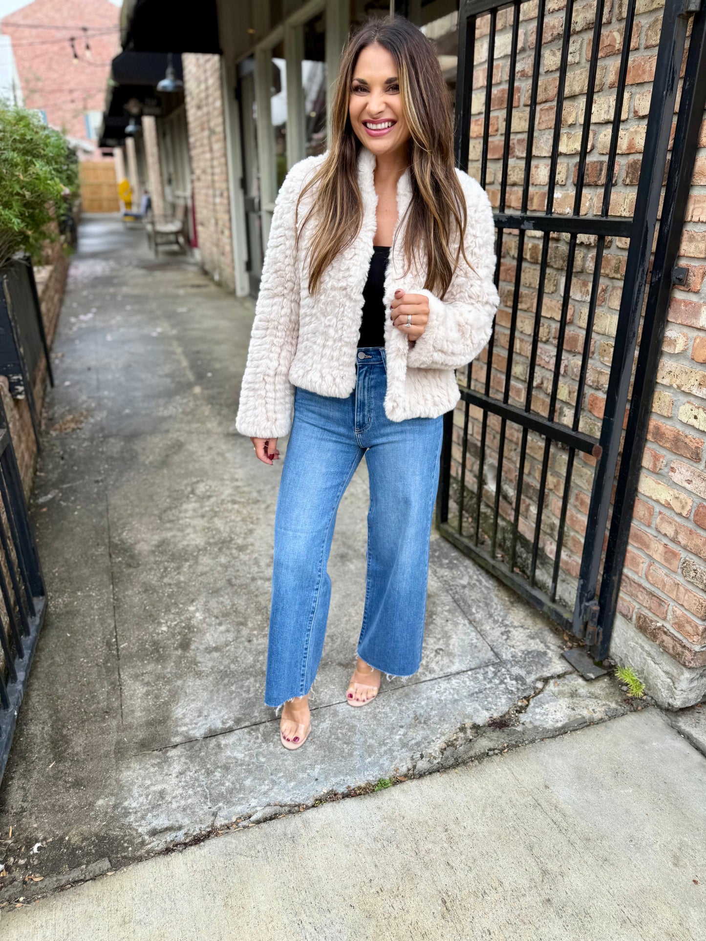 Jelena Faux Fur Jacket- Cream