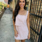 Gabrielle Linen Scalloped 2 PC Set- Mauve