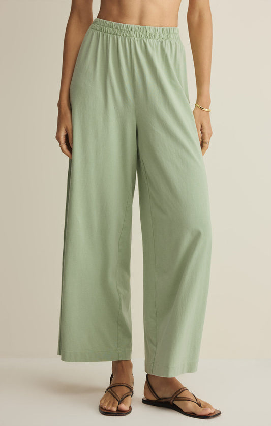 Z Supply Scout Jersey Flare Pant- Crystal Green