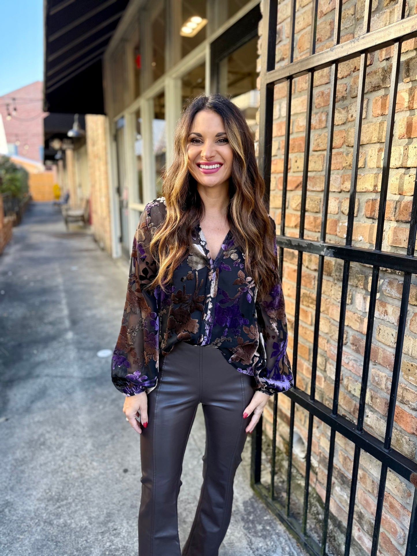 Jacaranda Burnout Top- Purple