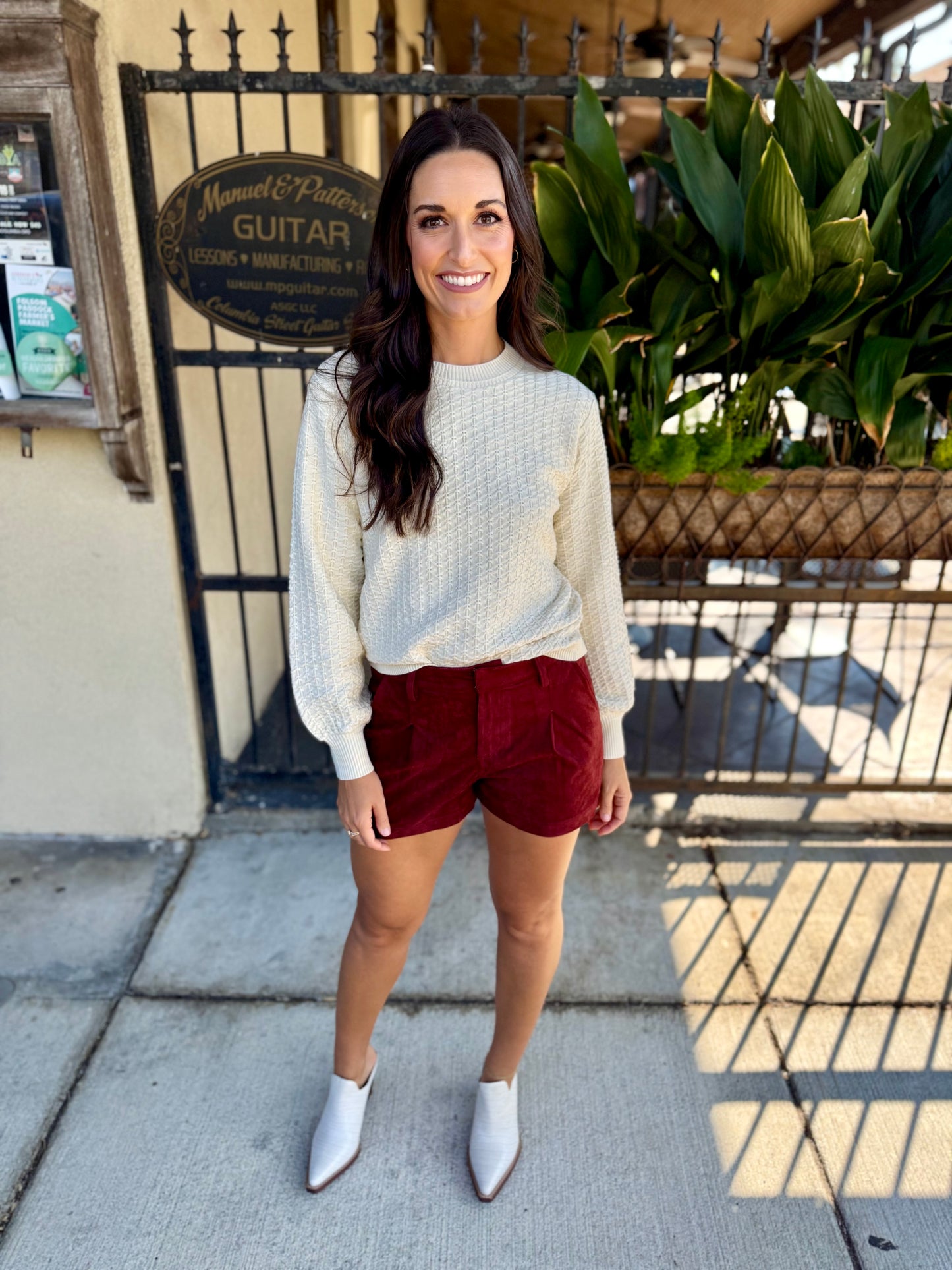 Britney Textured Sweater- Cream