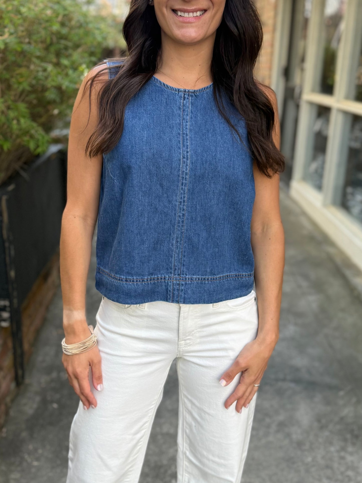 Z Supply Sun Seeker Denim Tank- Deep Water