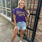 Geaux Tigers Glitter Script Top- Purple