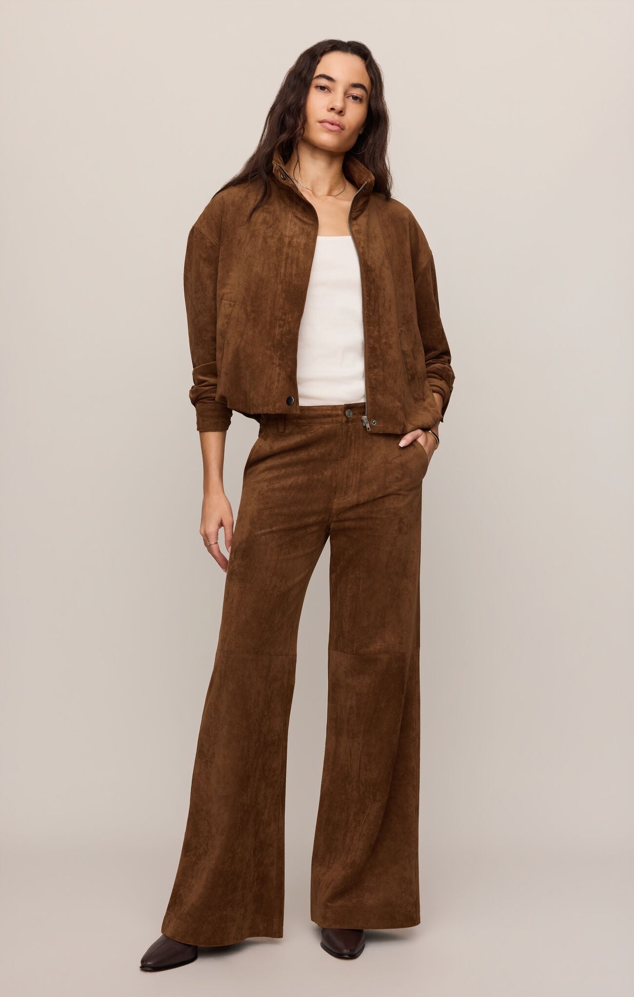 Z Supply Corin Bubble Hem Jacket- Saddle