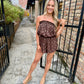 Berkley Strapless Romper- Brown