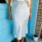 Cara Satin Maxi Skirt- Cream