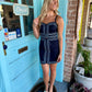 Lina Contrast Mini Dress- Navy/Lt. Blue