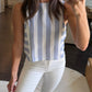 Darby Striped Top- Navy