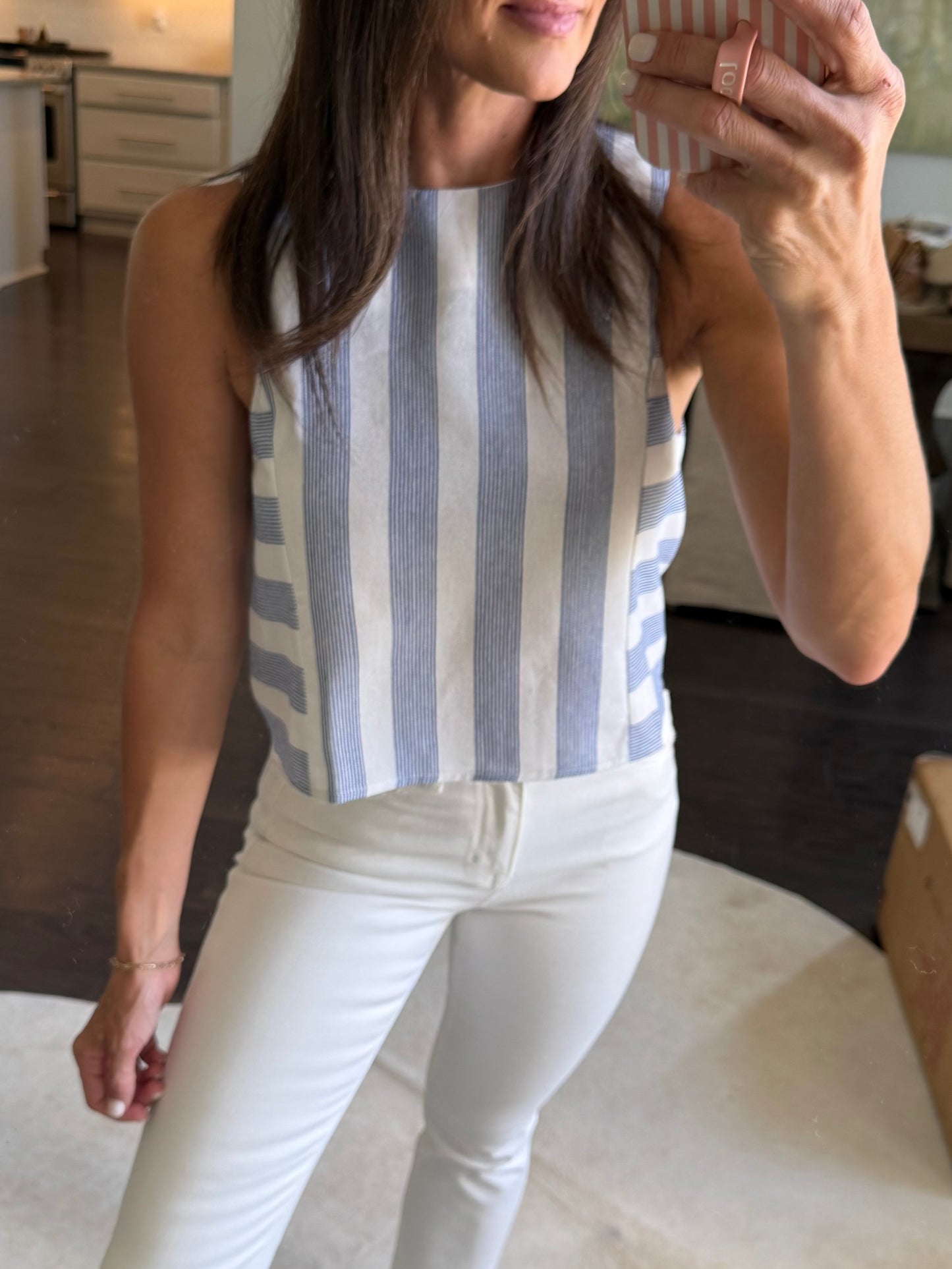Darby Striped Top- Navy