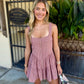 Tina Striped Romper-  Brown/Pink