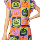 Checkered Pumpkin Knit Top