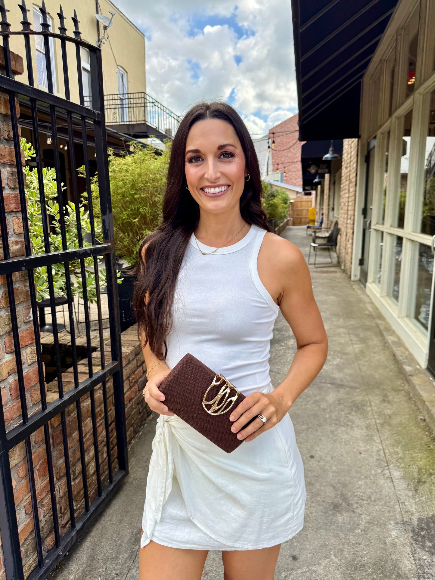 Gaia Clutch- Brown