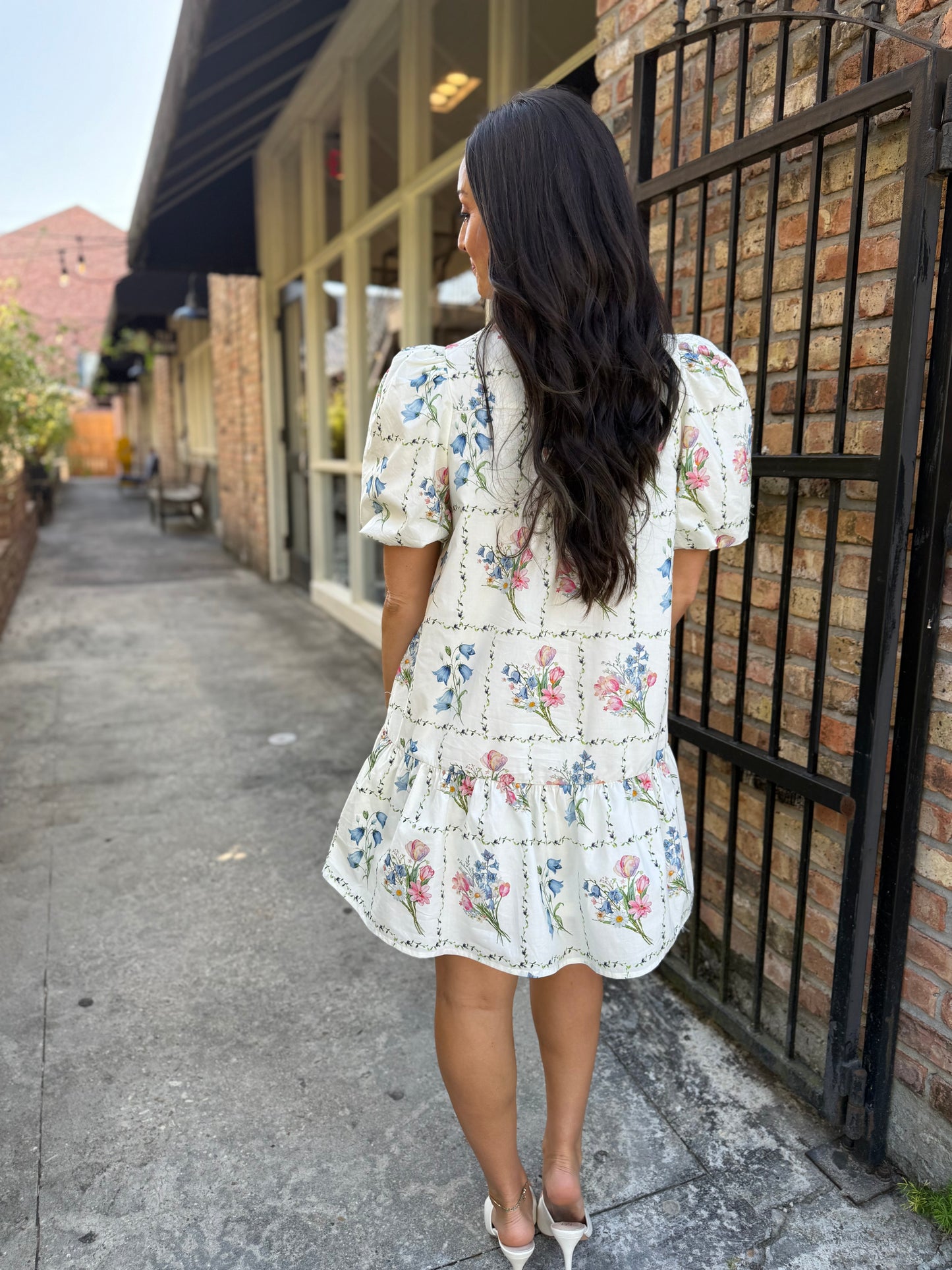 McWilliams Floral Dress- Ecru
