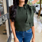 Ava Sweater Top- Olive