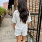 Chad Striped Terry Crew Neck Tee- Sage Green