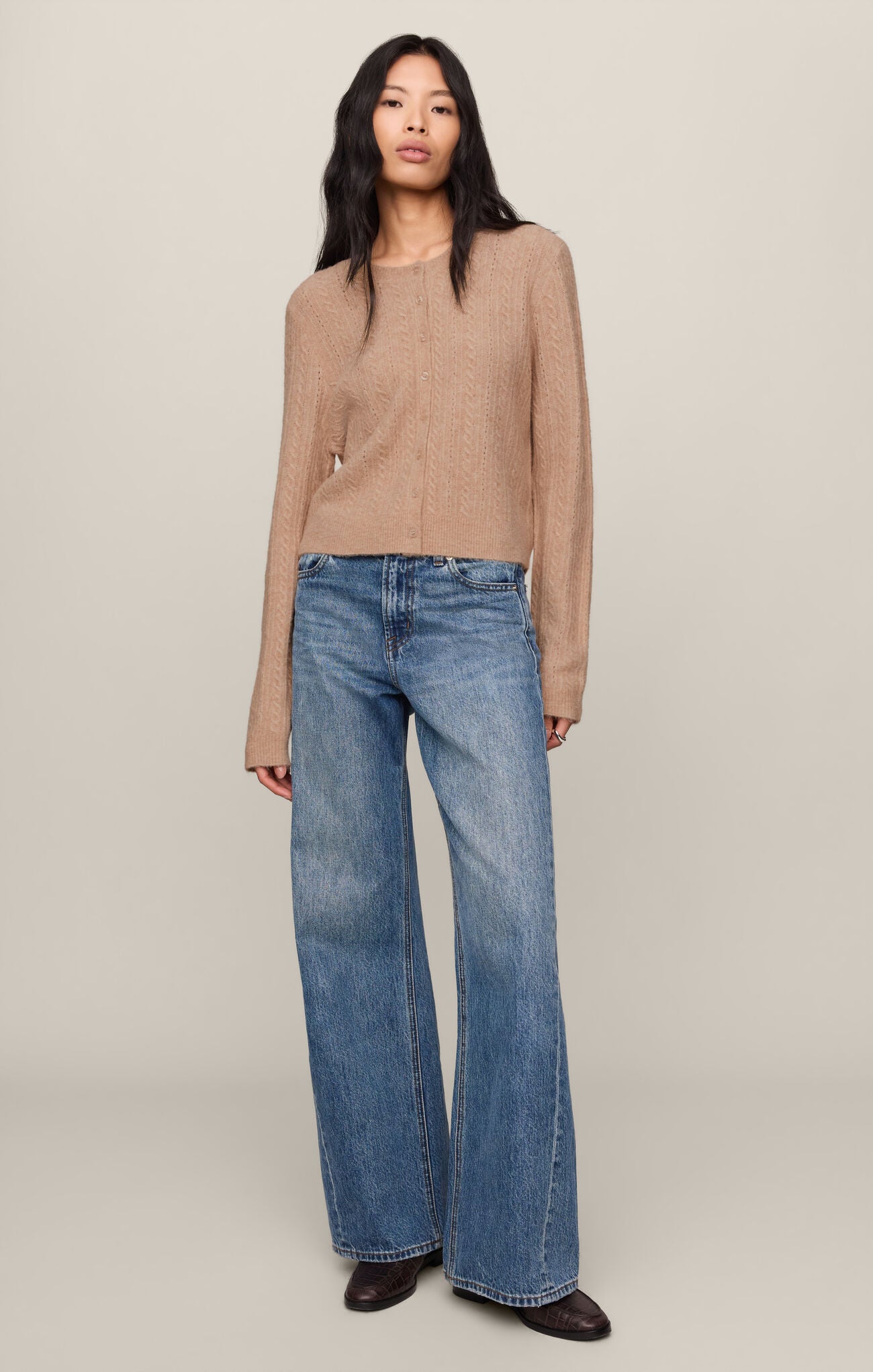 Z Supply Medina Pointelle Cardigan- Macaroon