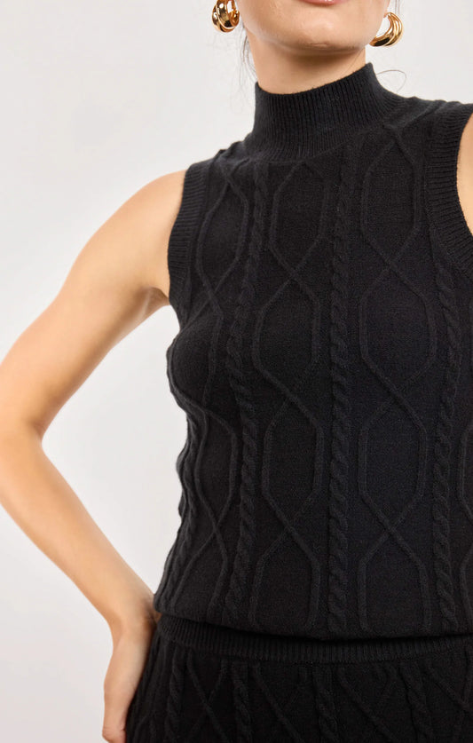 Tabitha Sweater Tank- Black