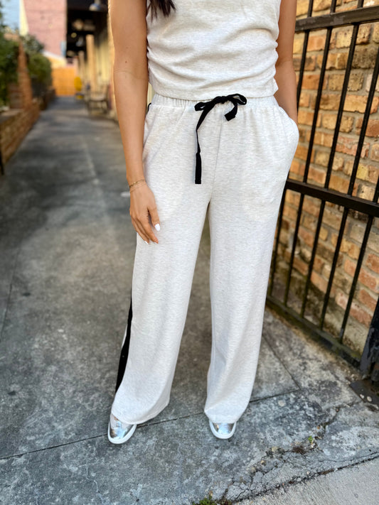 Metro Ruched Knit Pants- Oatmeal