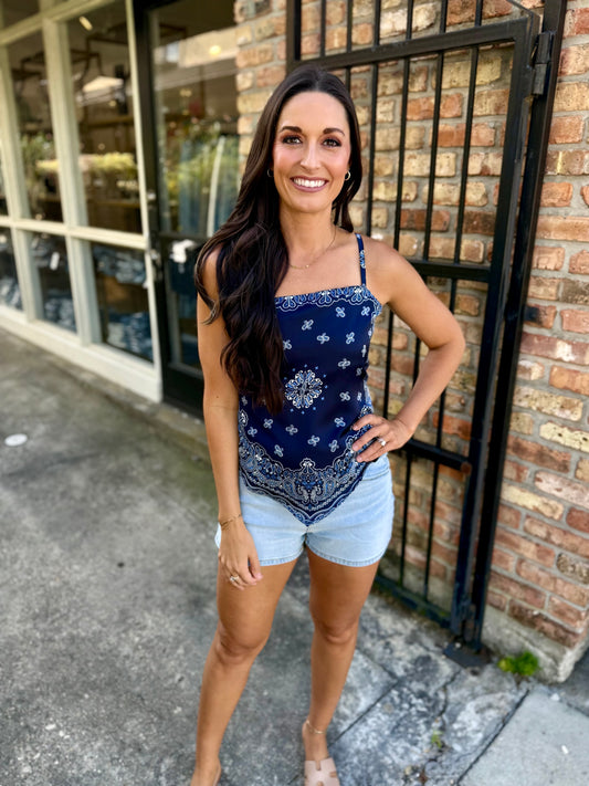 Bandana Hanky Tank- Navy