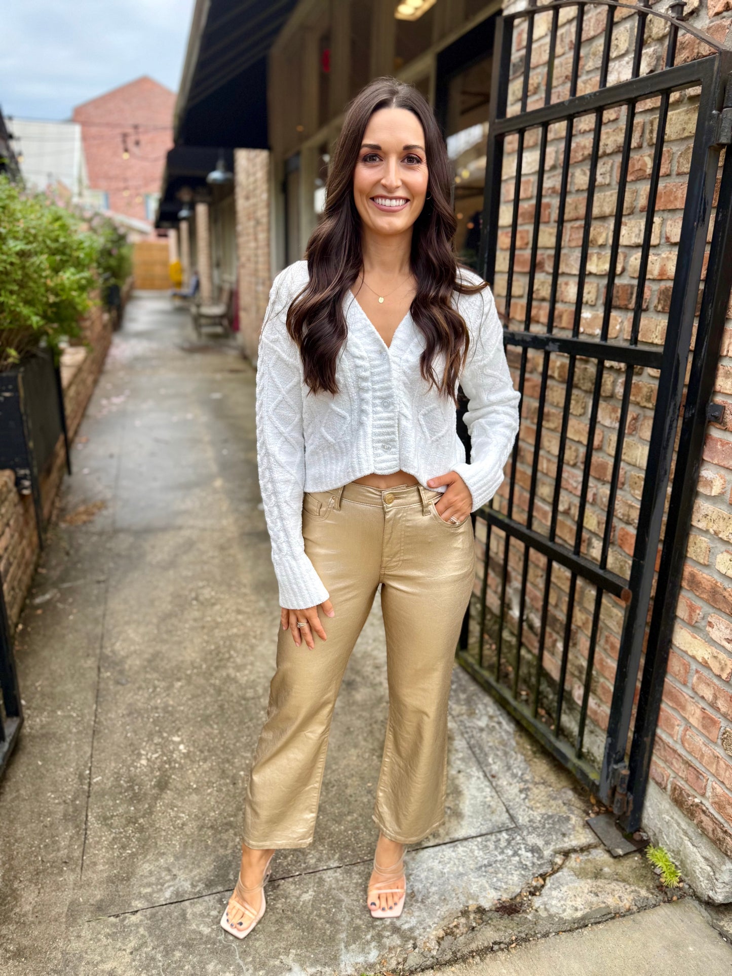 Charlotte (Gold) HR Wide Leg Denim- Gold