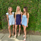 Starlet Gingham Romper- Sky Blue