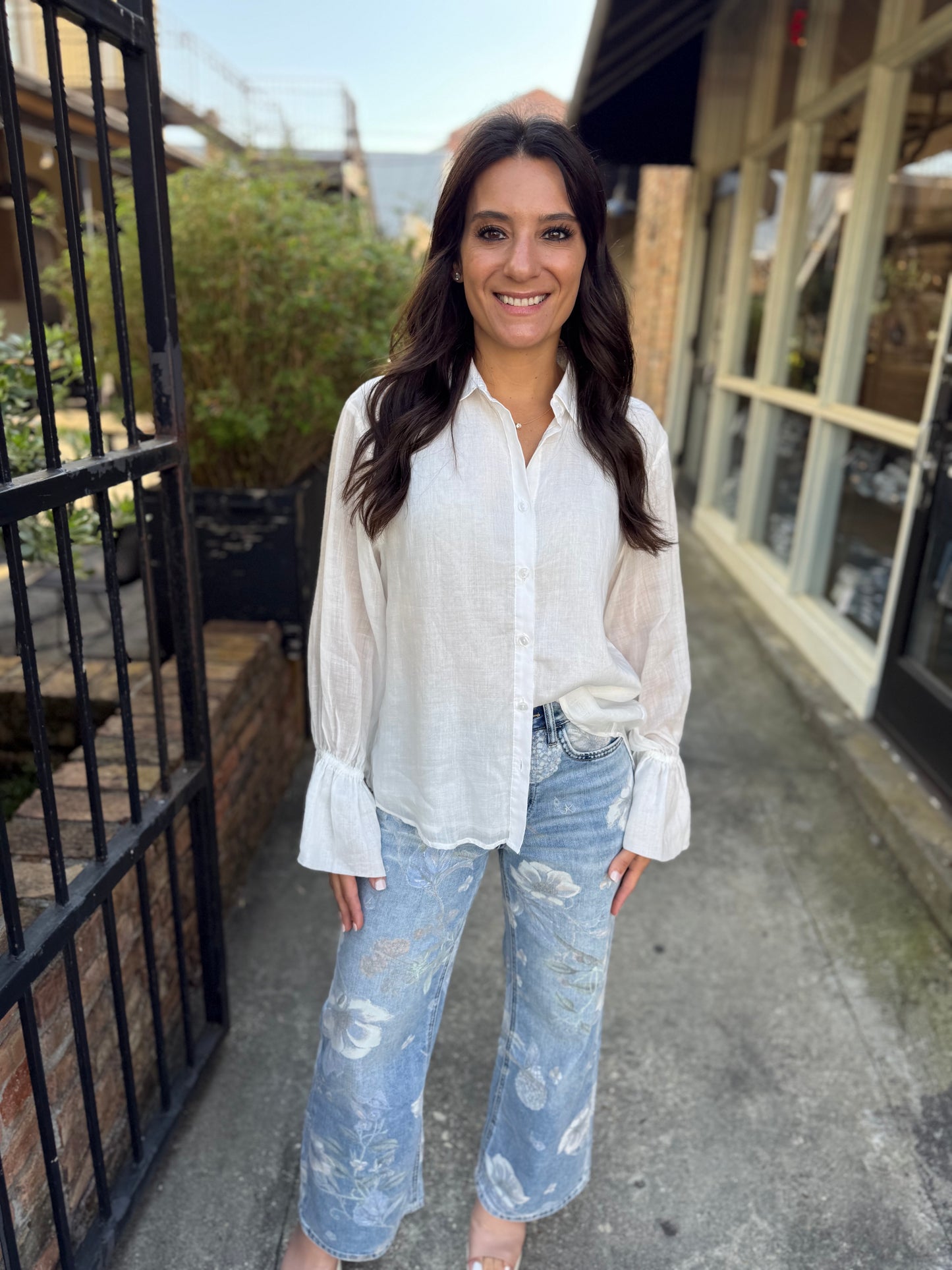 Vista Button Down Top- White