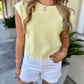 Dom Textured Knit Top- Lemon