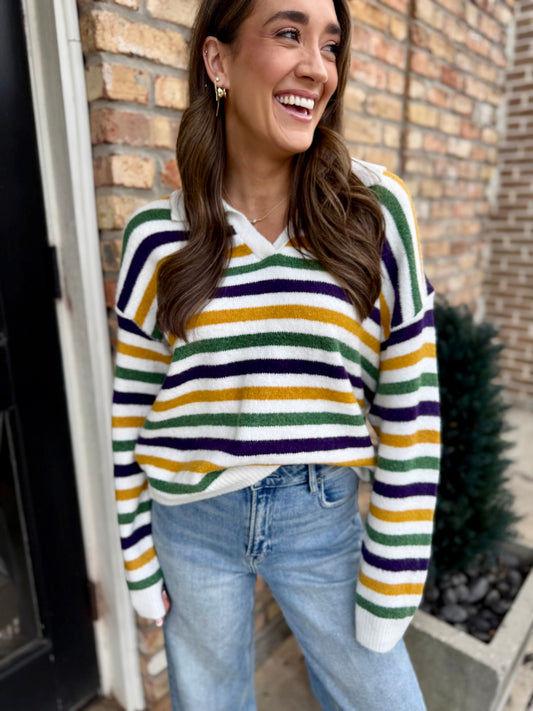 Orleans MG Stripe Dolman Sweater
