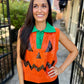 Queen Pumpkin Face Collar Button Up Vest