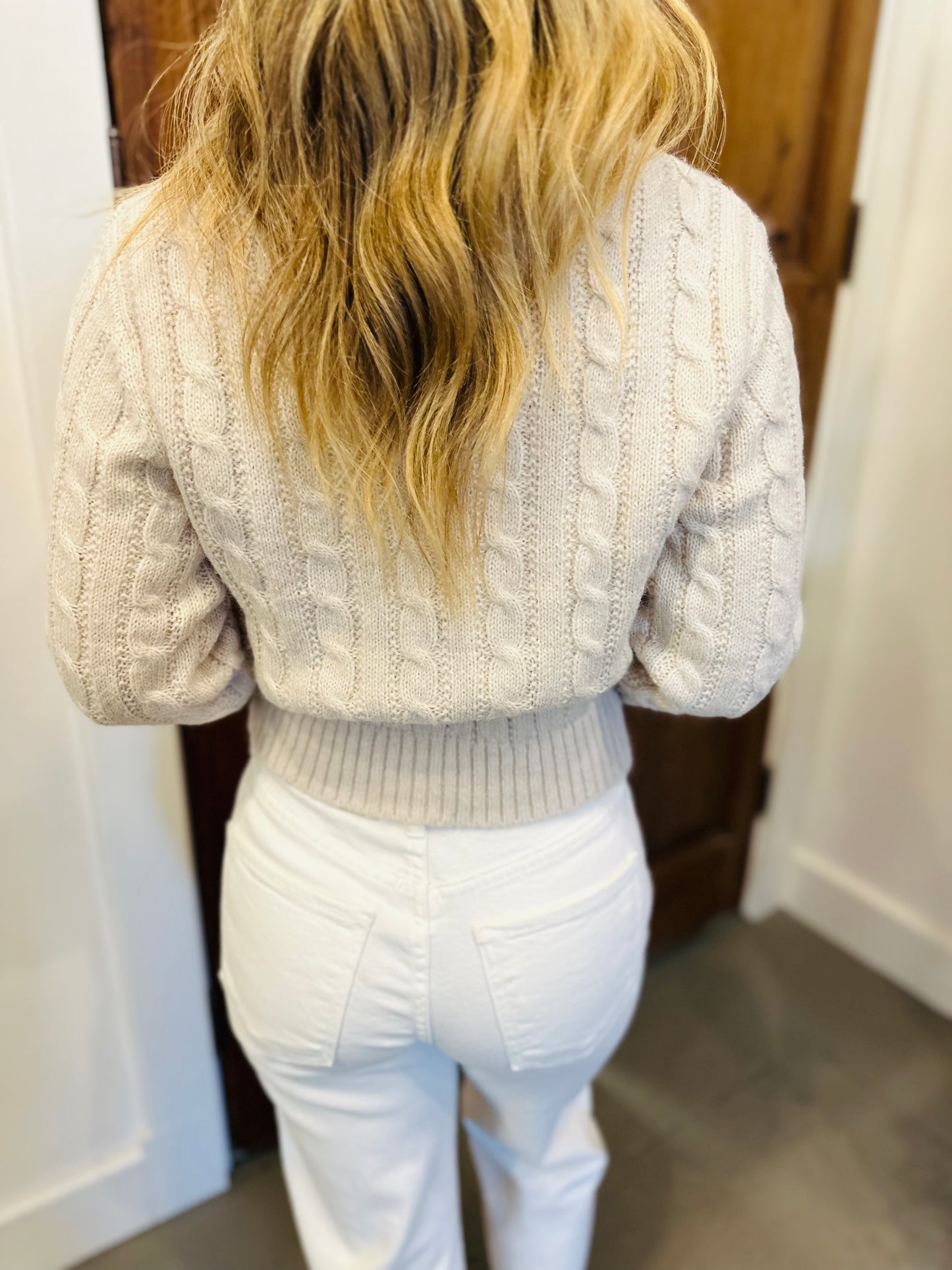 Lulu Embroidered Daisy Sweater- Cream