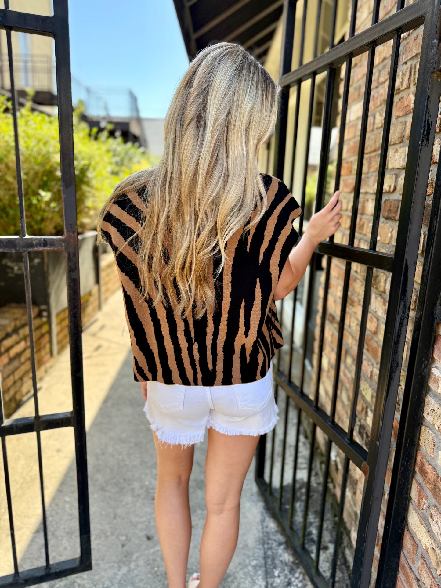 Tiger Boxy Sweater Top
