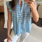 Larkin Flutter Sleeve Top- Blue