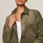 Z Supply All Day Cropped Suede Jacket- Monstera