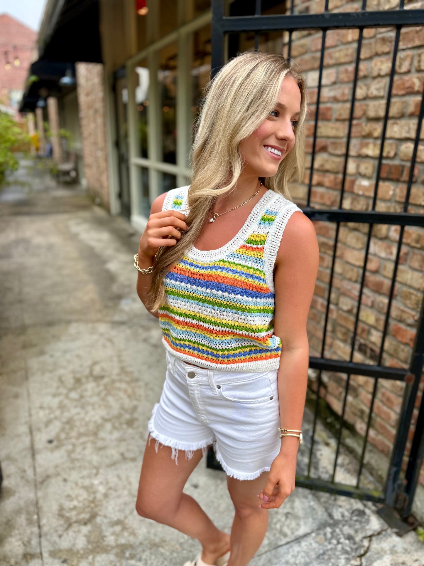 Sylvia Stripe Sweater Vest- Multi