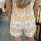 Boho Pleated Shorts- Tangerine