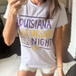 Louisiana Saturday Night Tee- Lavender
