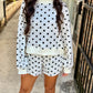 Polka Dot Mock Sweatshirt Top