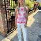 Becky Embroidery Peplum Top- Pink