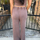 FP Mineral Washed 2 PC Pants Set- Chocolate