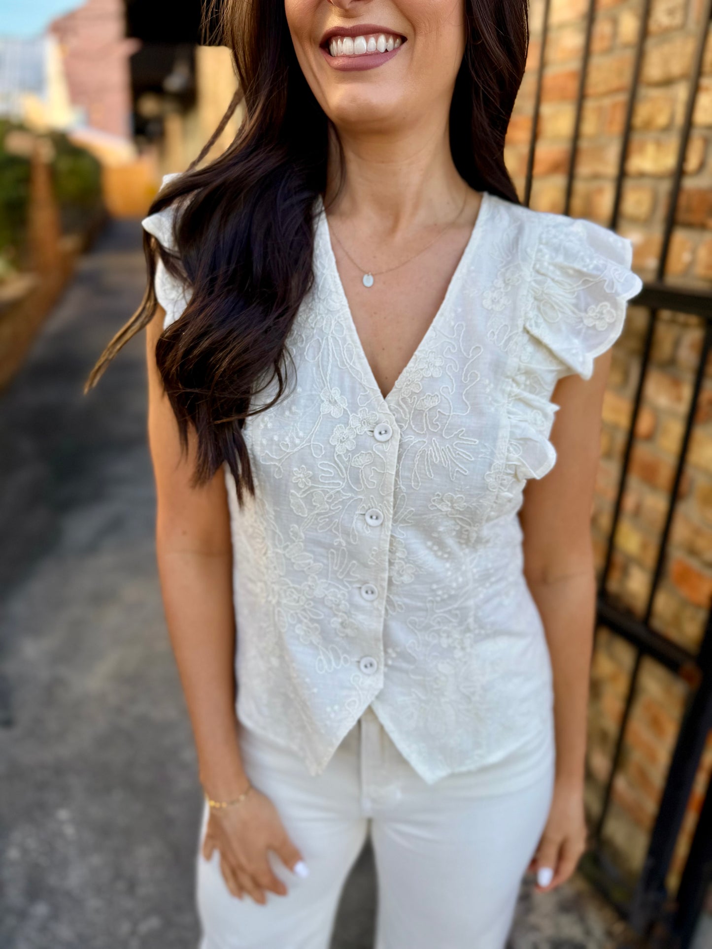 Springtide Charm Top- Cream