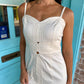 Lina Contrast Mini Dress- Cream