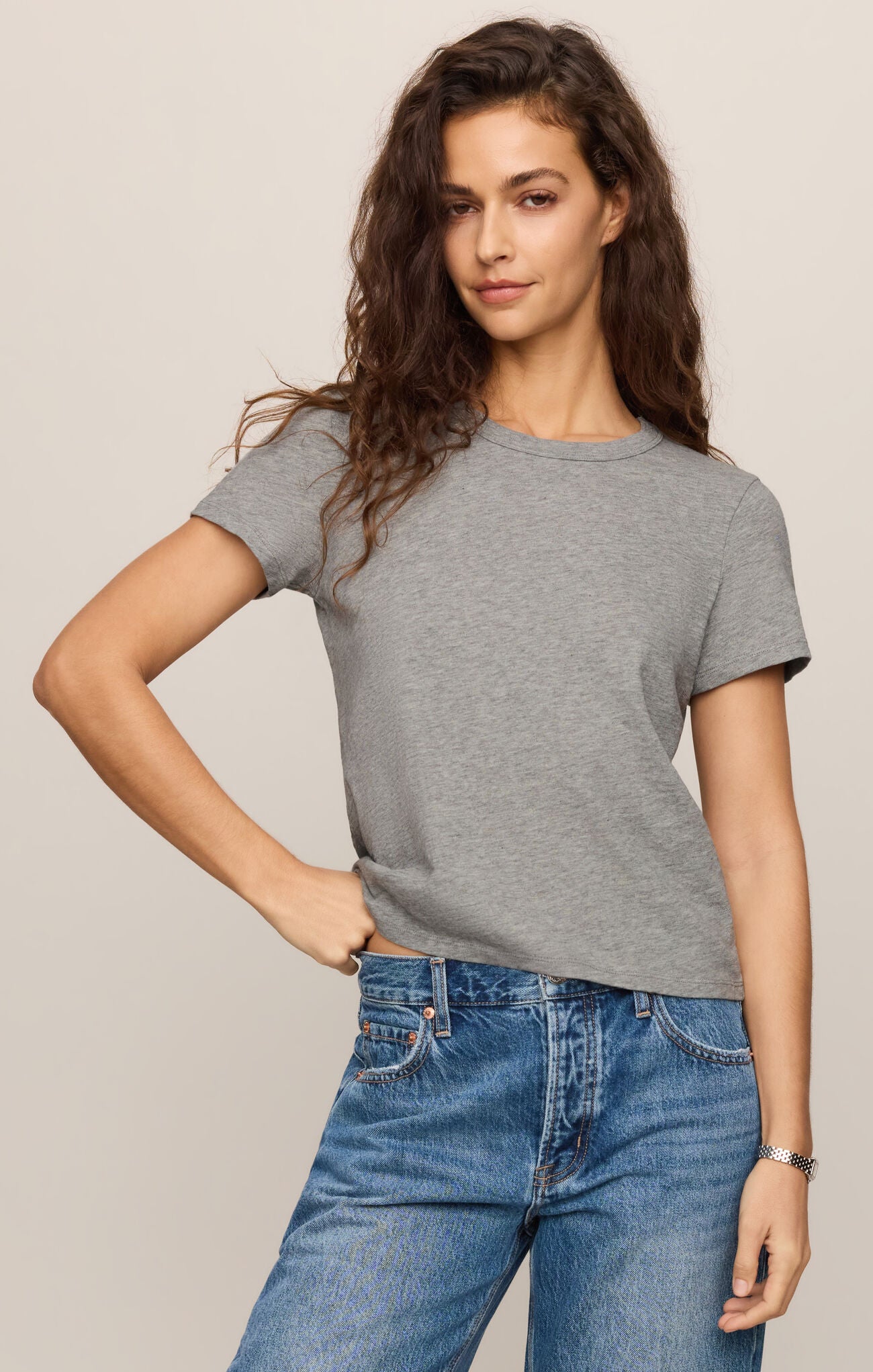 Z Supply Junie Slub Tee- Classic H Grey