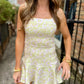 Emily Mini Dress- Soft Garden