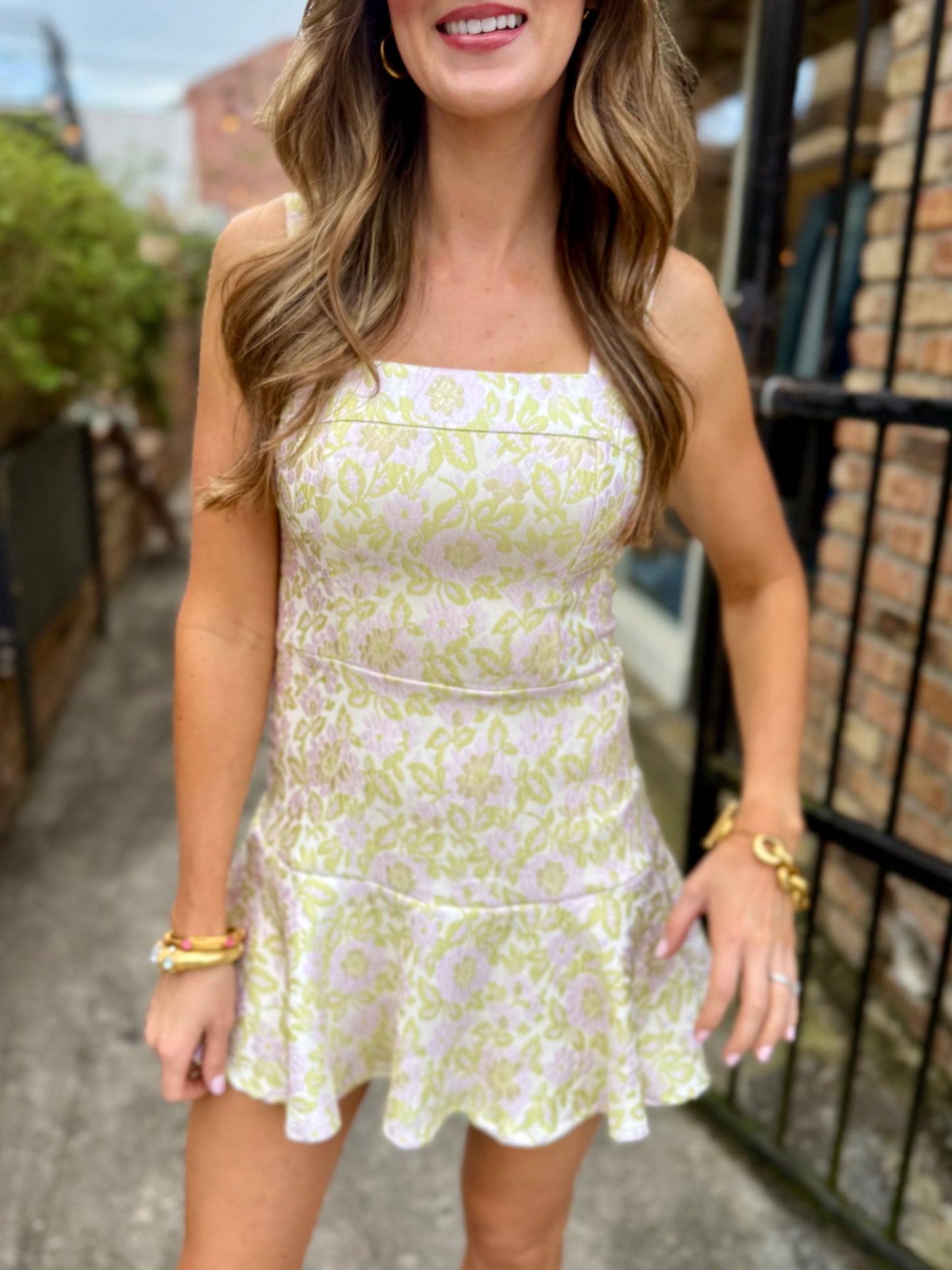 Emily Mini Dress- Soft Garden