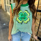 Queen Striped Shamrock Knit Tank