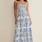 Z Supply Nadine Palm Maxi Dress- Nautical