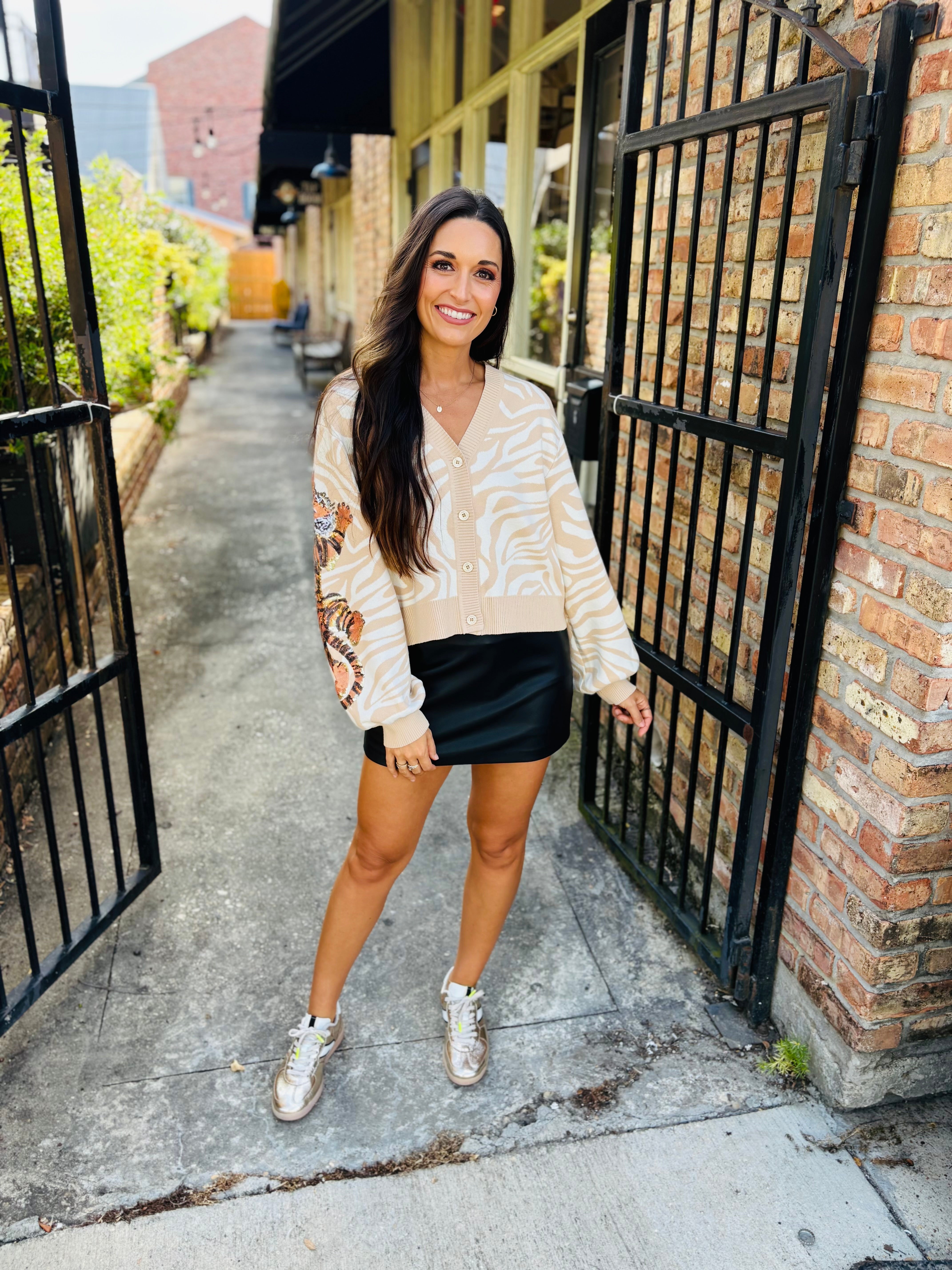 Tiger on Tiger Cardigan- Ivory – Hazel Lane Boutique